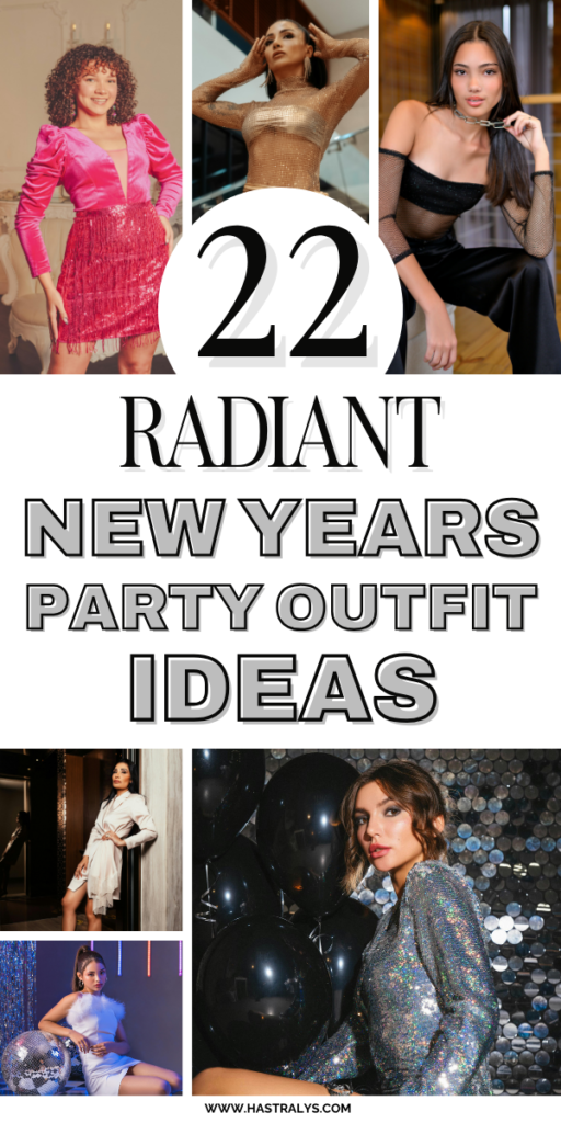 Pinterest pin for 22 Radiant New Years Party Outfit Ideas To Impress Your Friends.