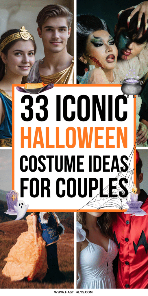Pinterest pin for 33 Iconic Halloween Costume Ideas For Couples That Will Leave Everyone Speechless.