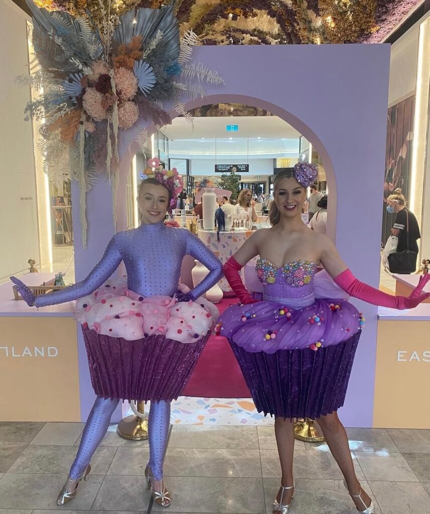 Best friends wearing cupcake Halloween costumes.