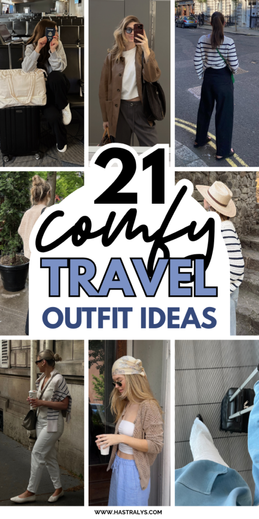 Pinterest pin for 21 Comfy Travel Outfit Ideas That Make Traveling So Much Easier.