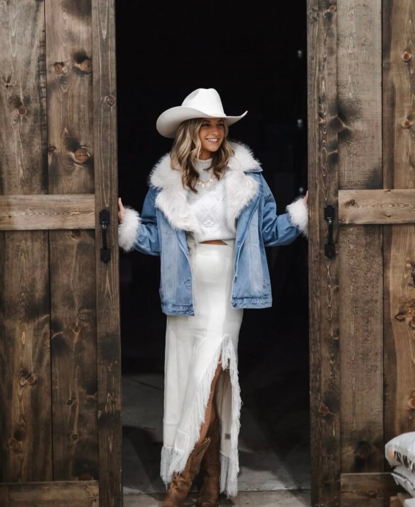 A denim jacket outfit.