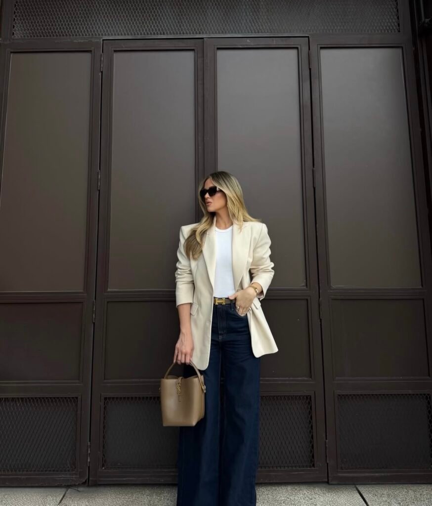 A denim work outfit.