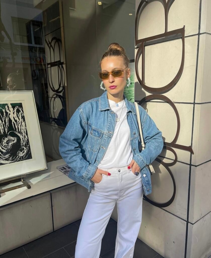 A denim jacket outfit.