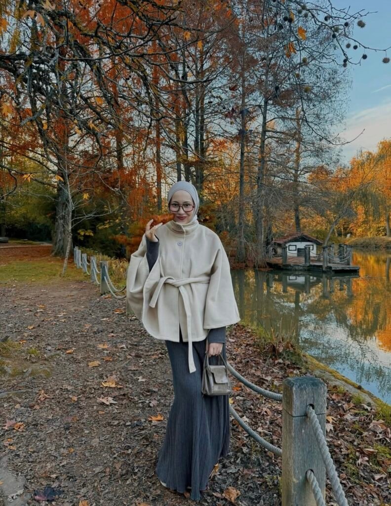 A casual rainy day outfit.