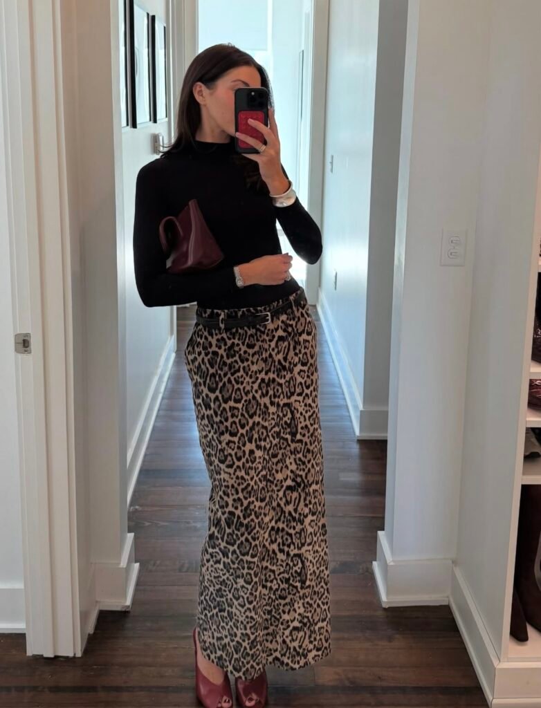 A long skirt outfit.