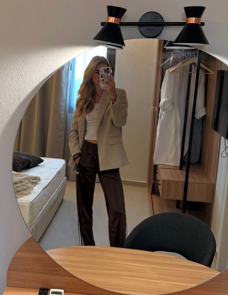 A comfy travel outfit.