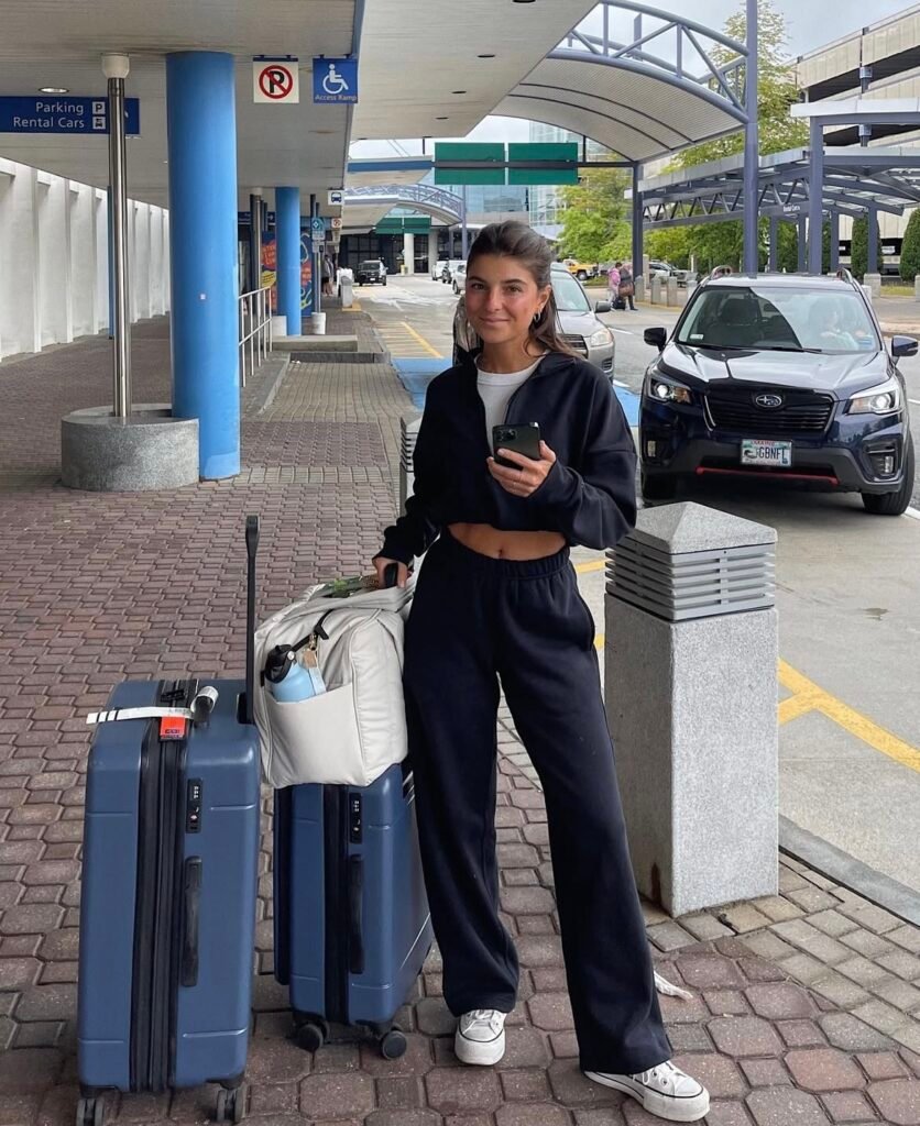 A comfy travel outfit.