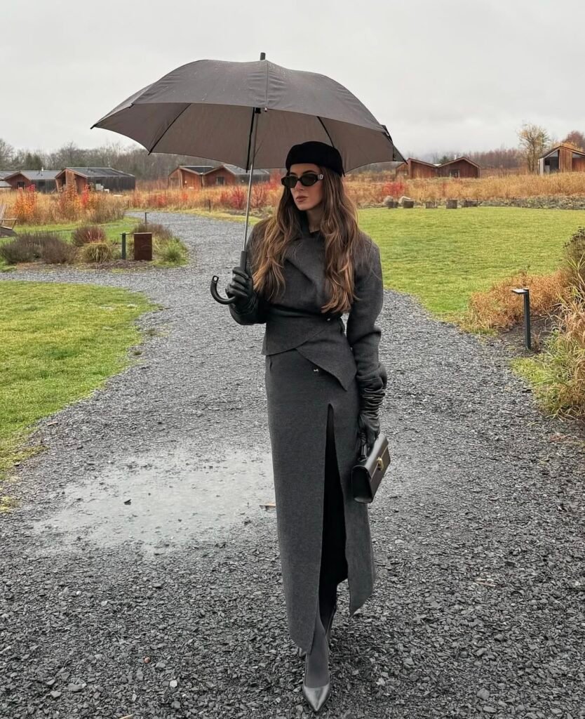 A long skirt outfit.