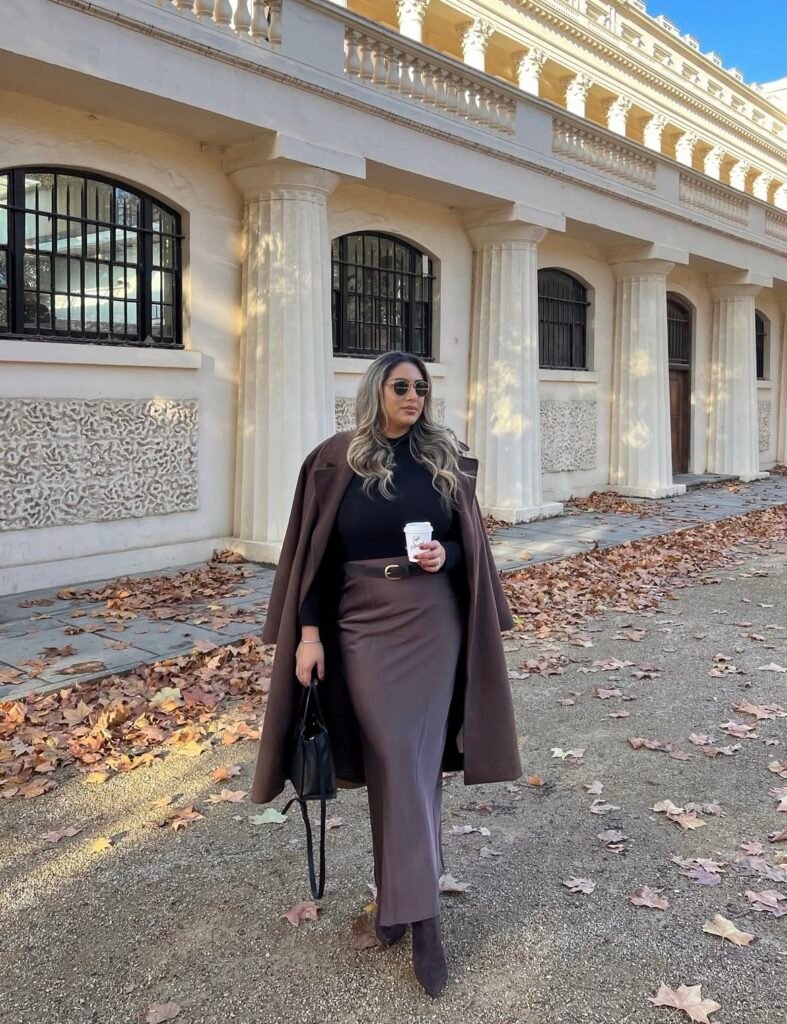 A long skirt outfit.