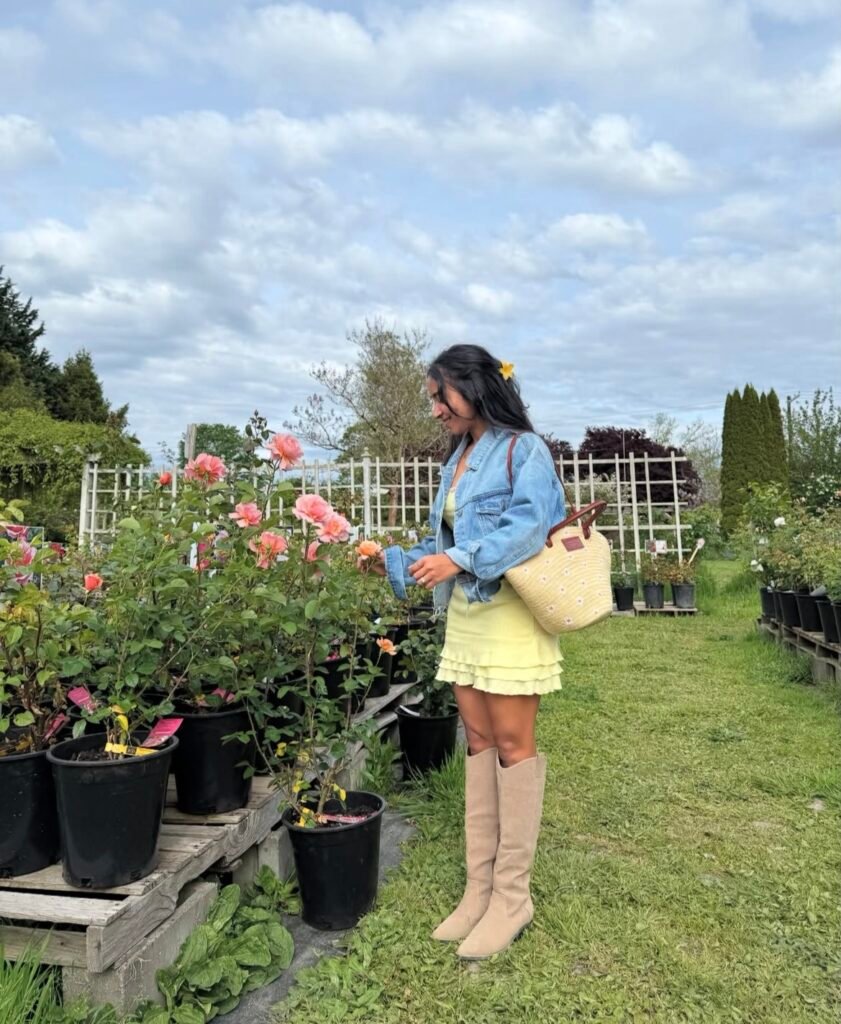 A denim jacket outfit.