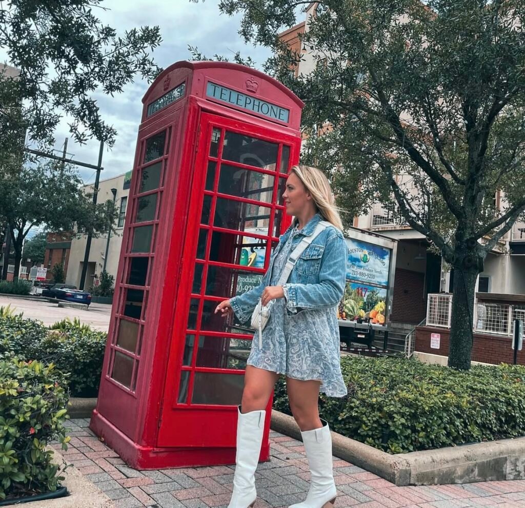 A denim jacket outfit.