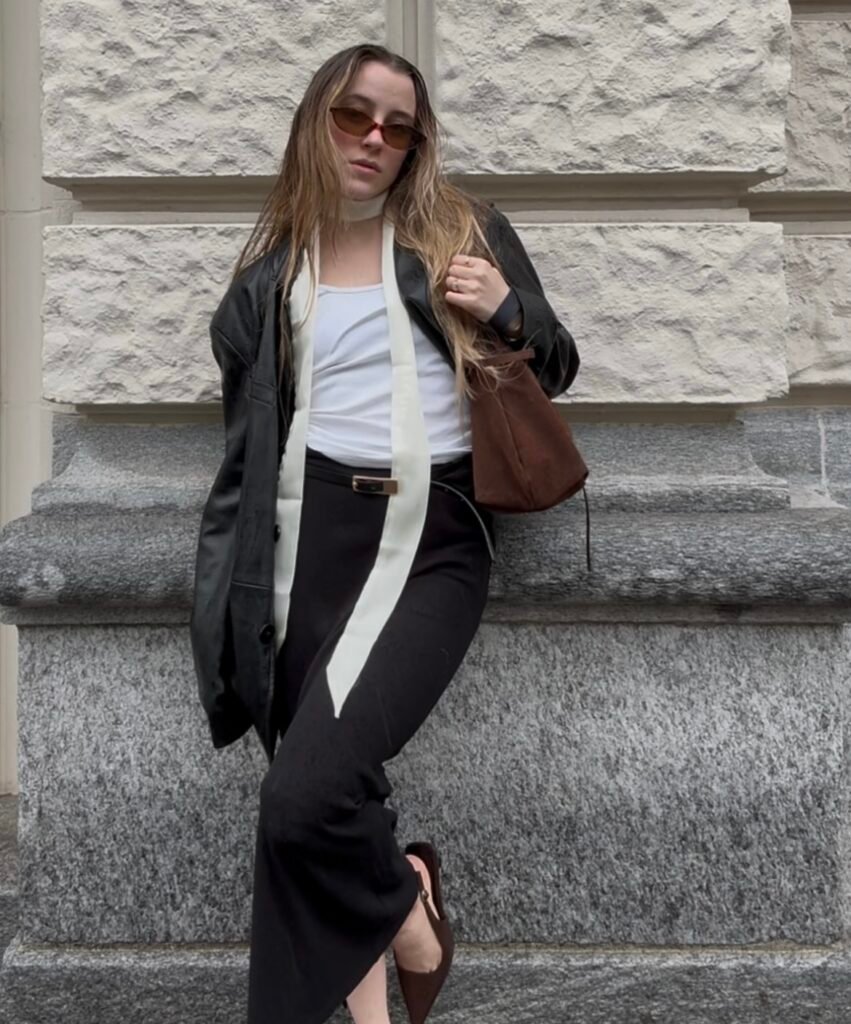 A casual rainy day outfit.