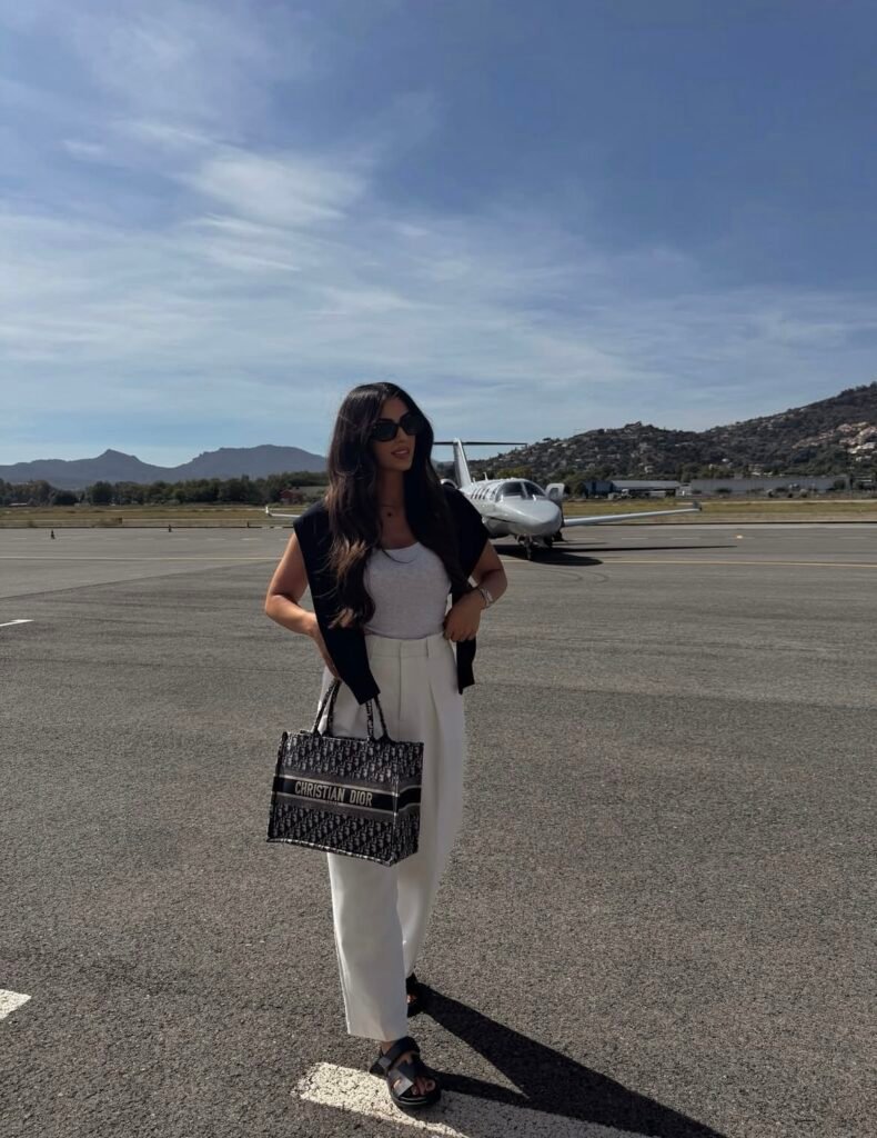 A comfy travel outfit.