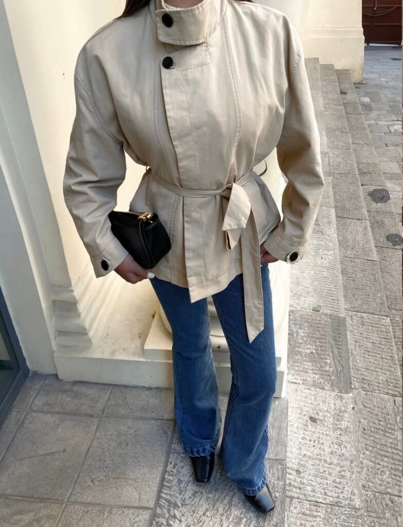 A denim work outfit.