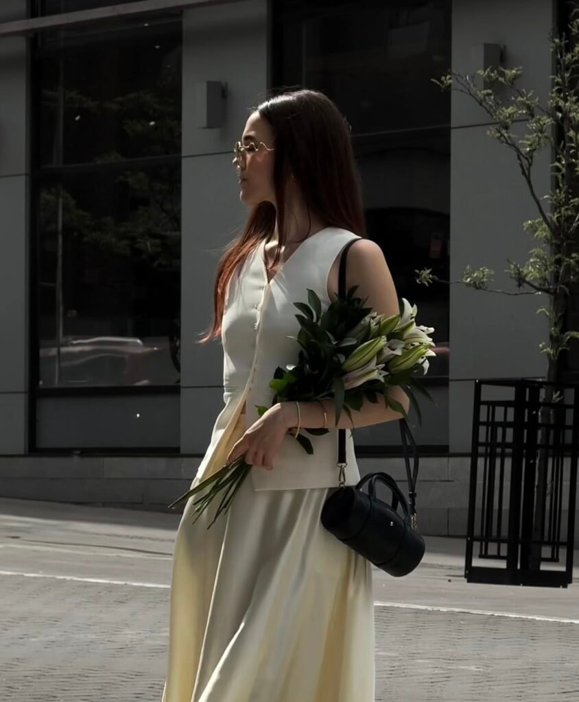 A long skirt outfit.