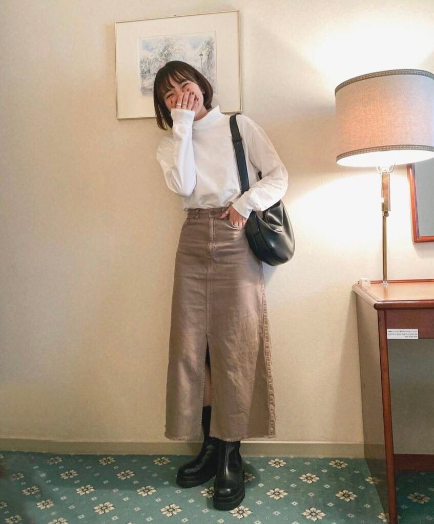 A casual rainy day outfit.