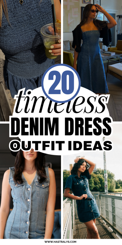 Pinterest pin for 20 Timeless Denim Dress Outfit Ideas For A Classy Look.