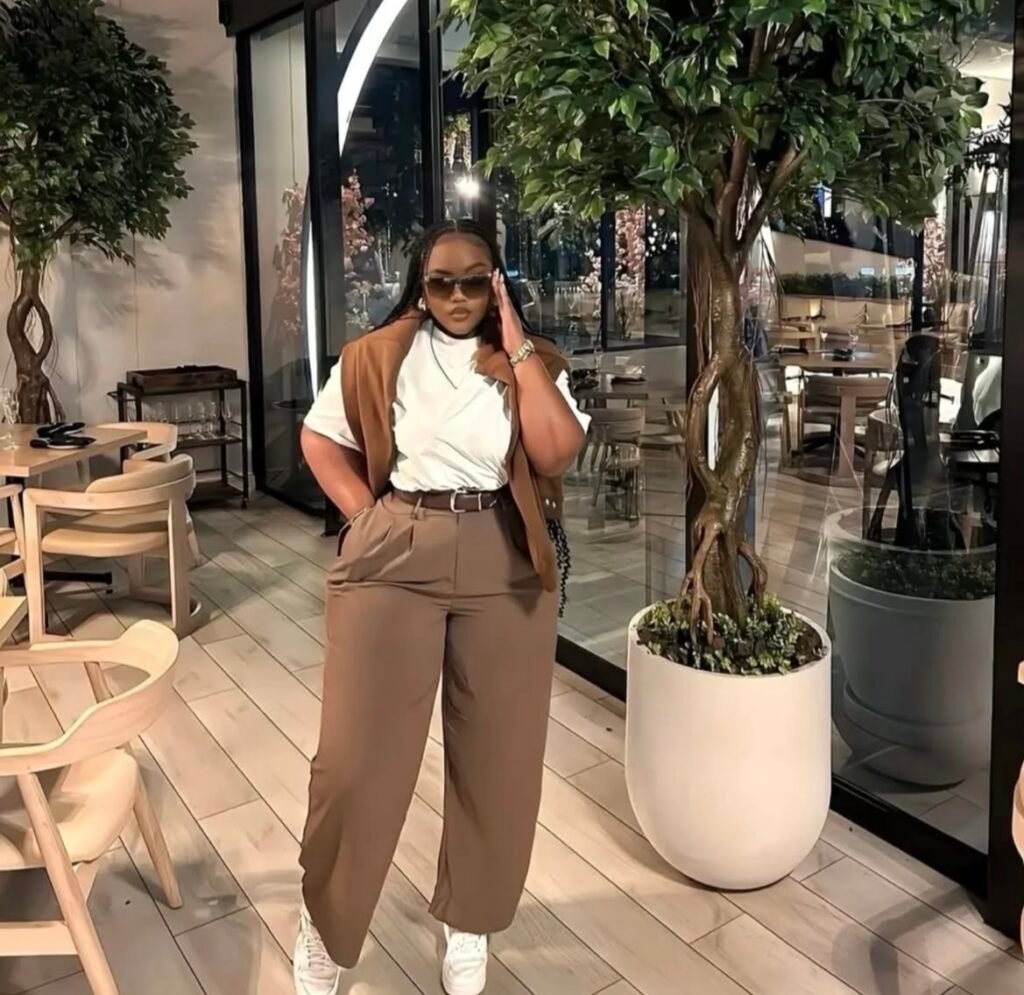 A plus size business casual.