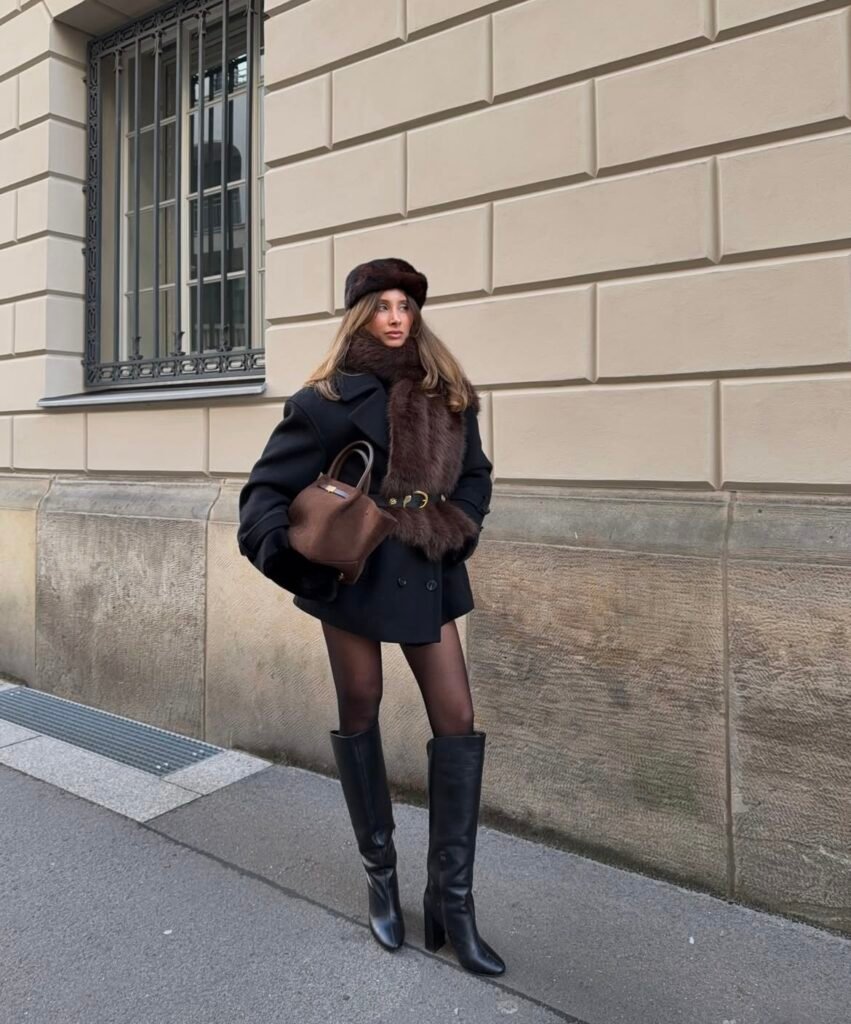 A blazer dress outfit.