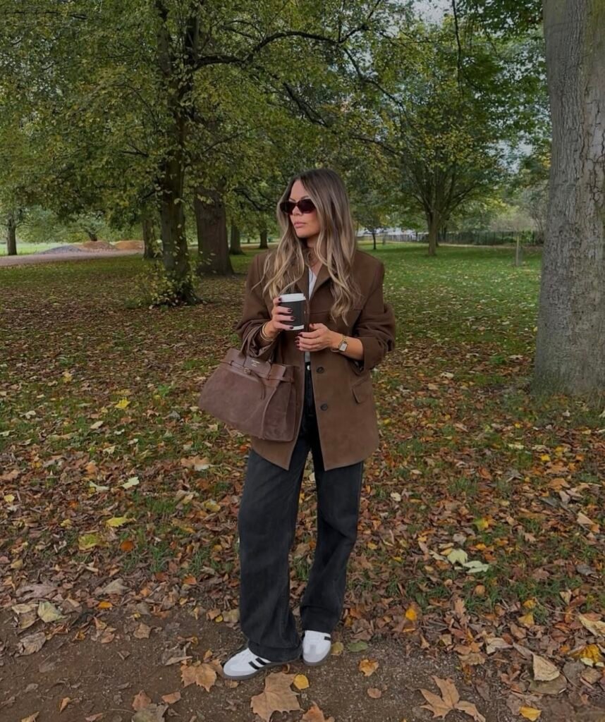 An outfit with black jeans.