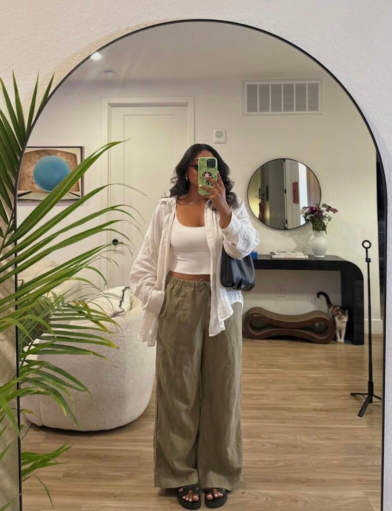 A linen pants outfit.