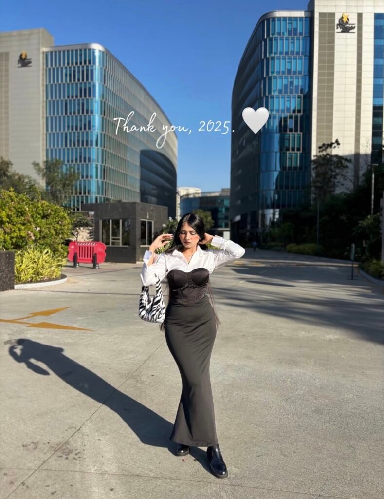 A black corset outfit.