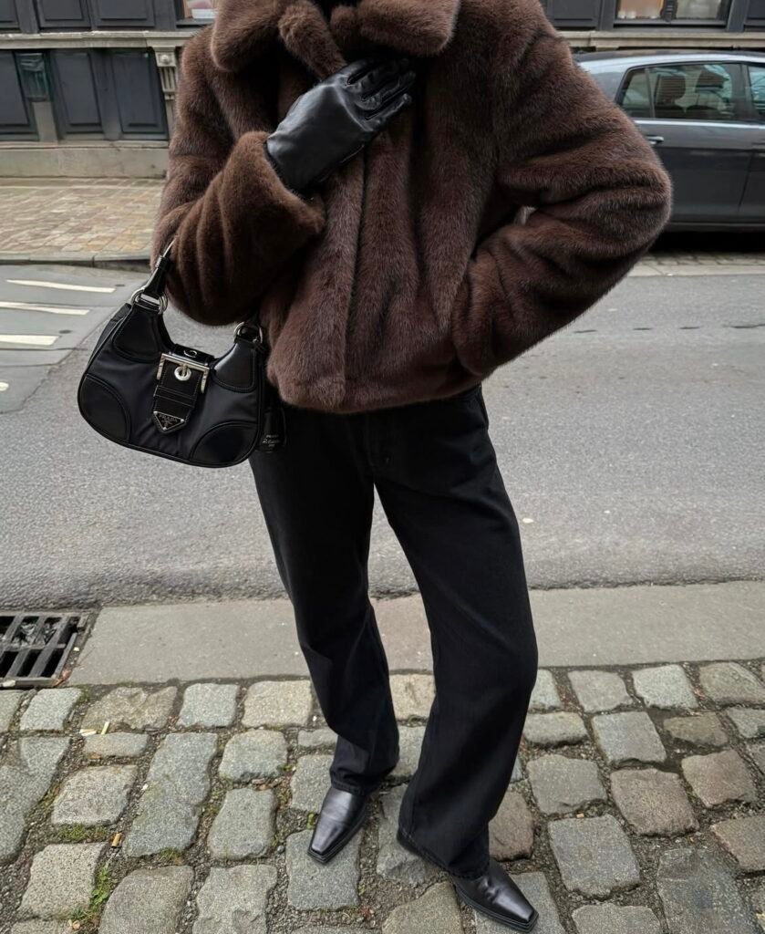 An outfit with black jeans.