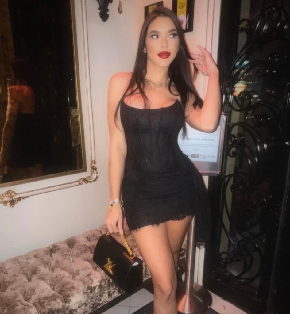 A black corset outfit.