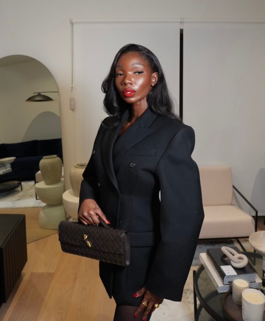 A blazer dress outfit.