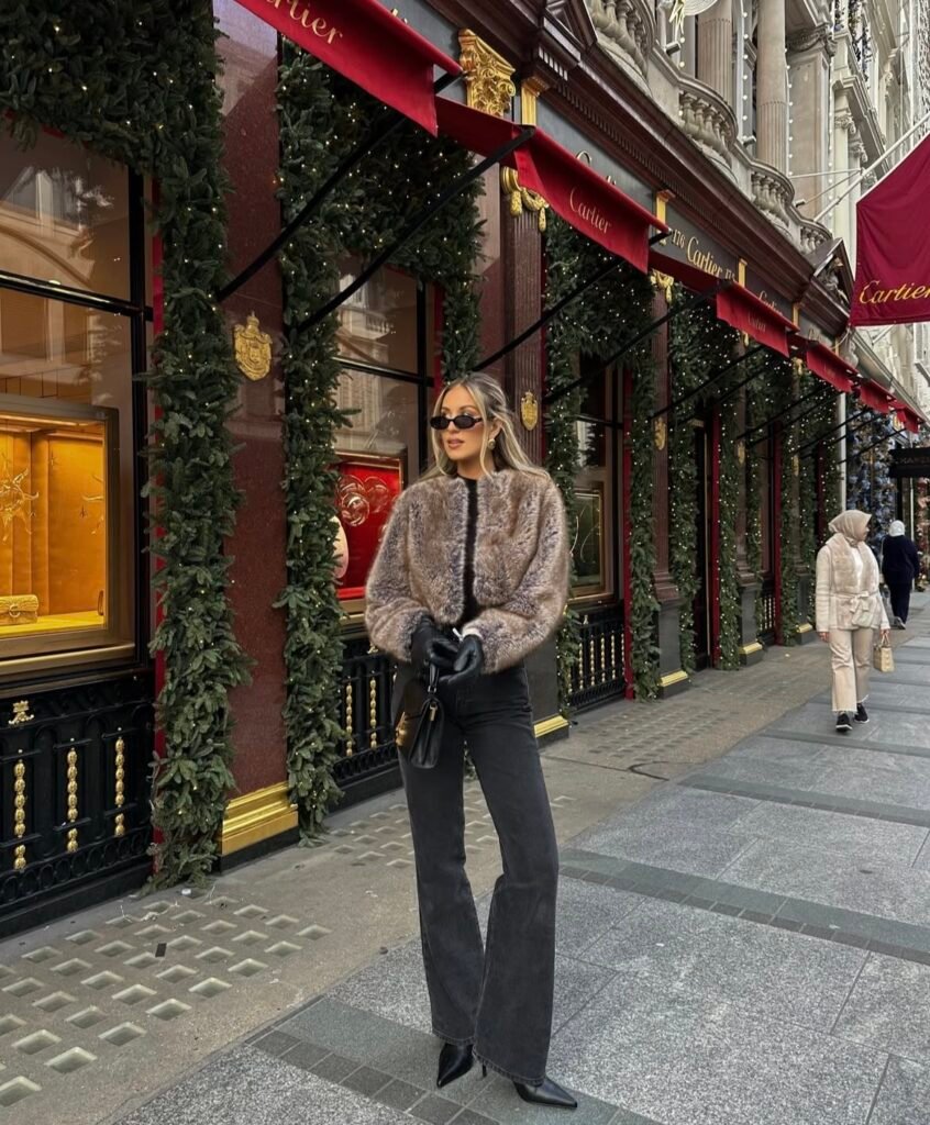 A jeans and heels outfit.