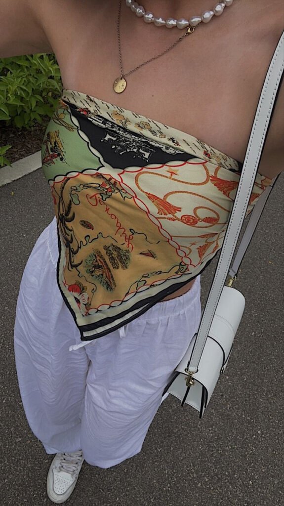 A women wearing a bandana.