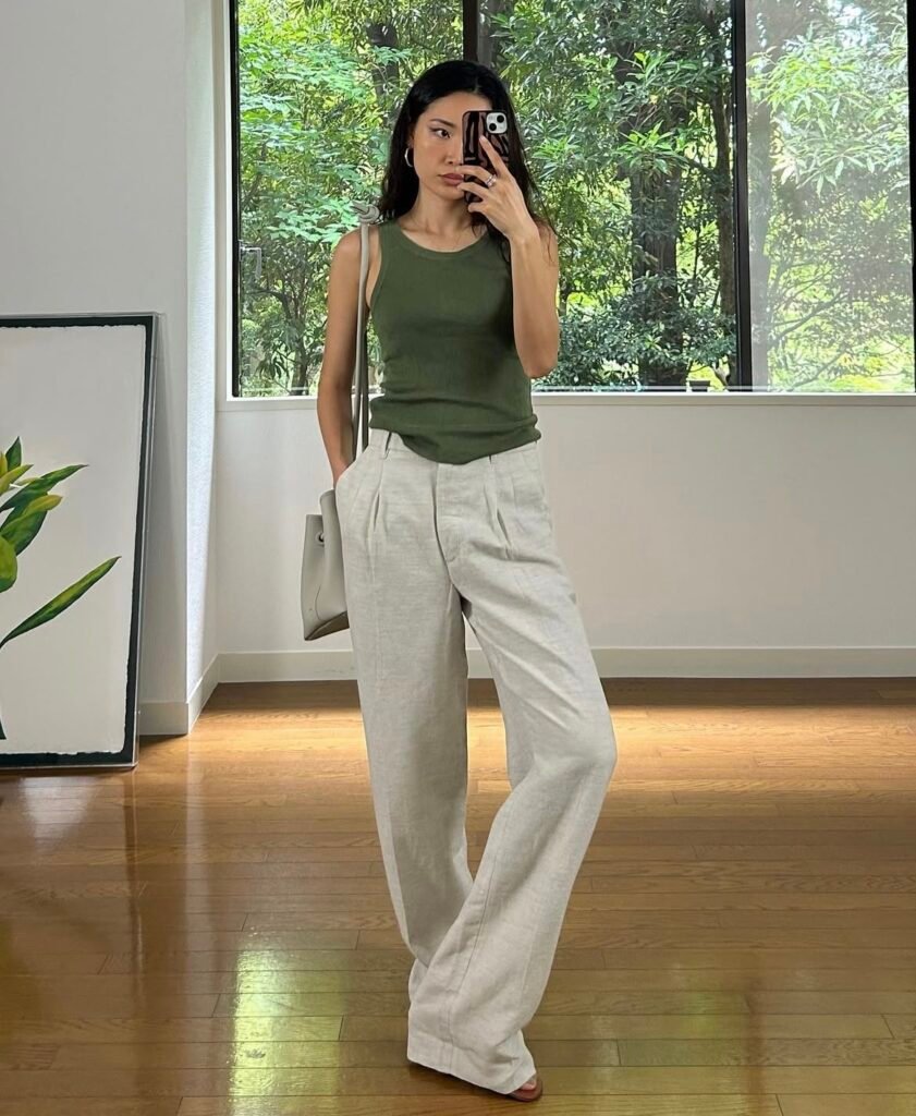 A linen pants outfit.