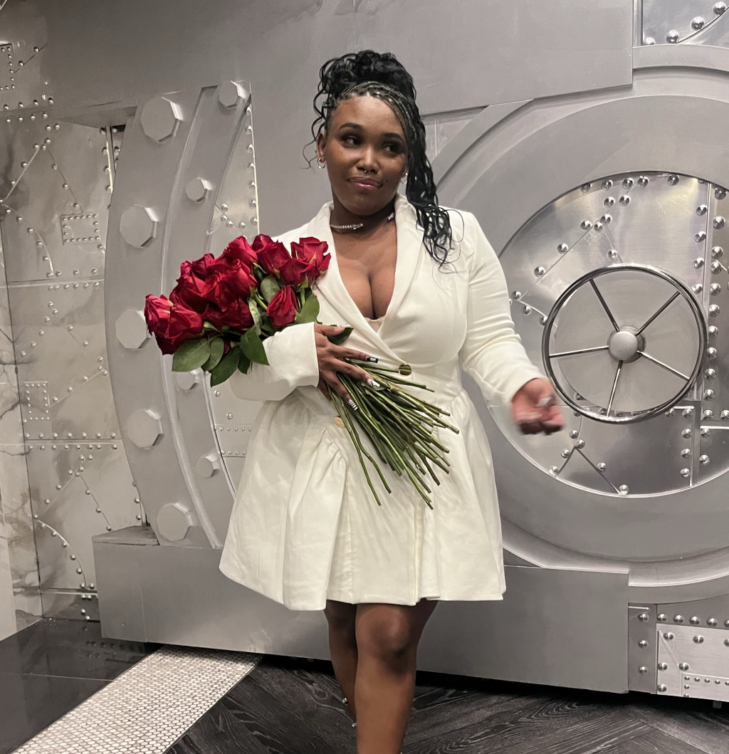 A blazer dress outfit.