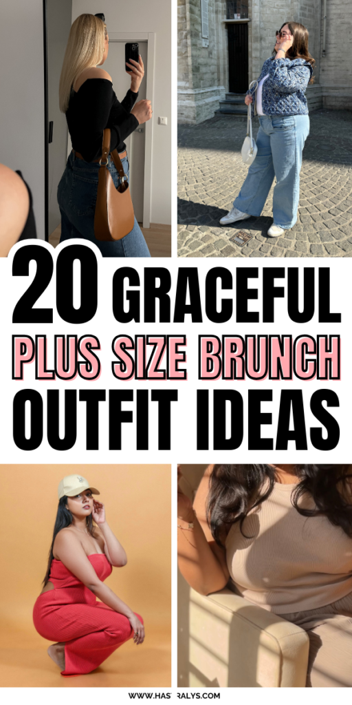 Pinterest pin for 20 Graceful Plus Size Brunch Outfit Ideas You’ll Love Wearing.