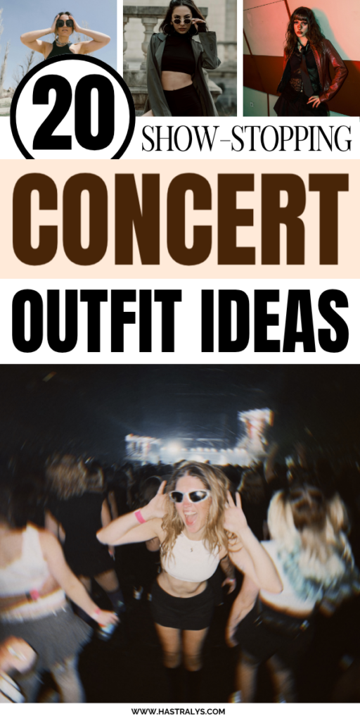 Pinterest pin for 20 Show-Stopping Concert Outfit Ideas For Your Night Out.