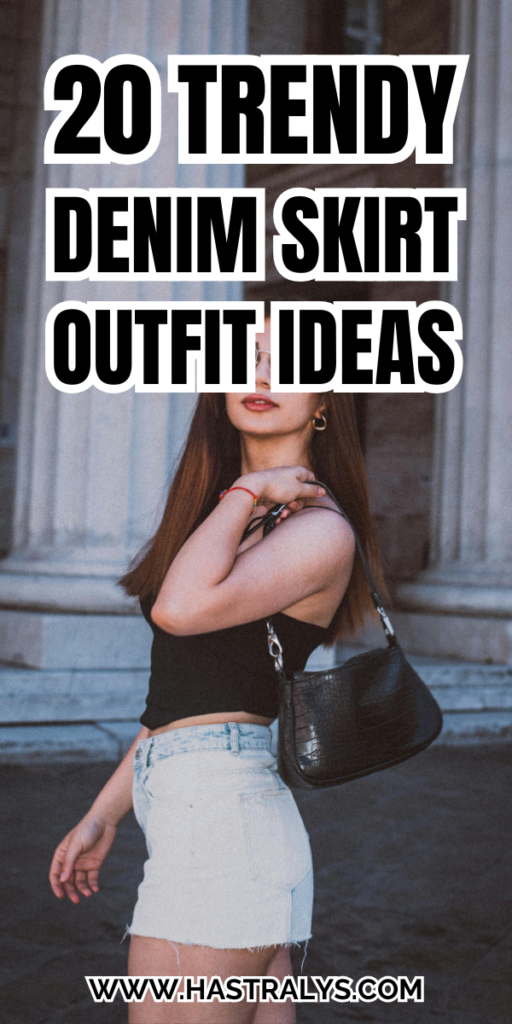 Pinterest pin for 20 Trendy Denim Skirt Outfit Ideas You’ll Want To Recreate.
