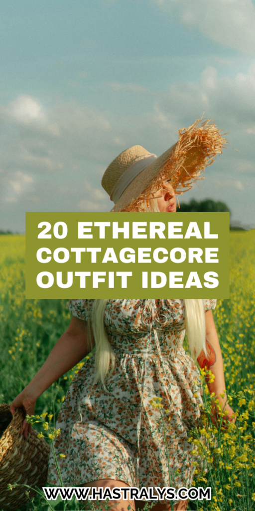 Pinterest pin for 20 Ethereal Cottagecore Outfit Ideas That Feel Like A Fairytale.