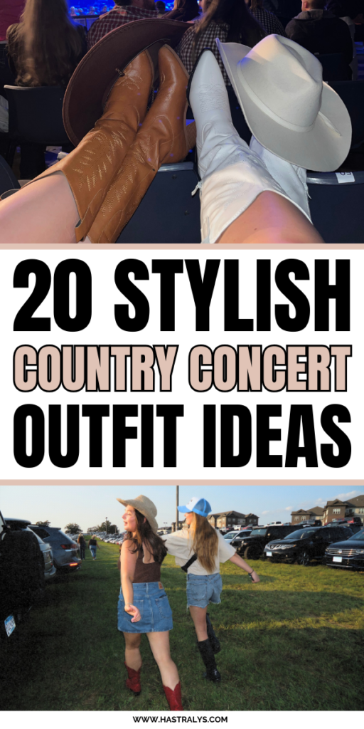 Pinterest pin for 20 Stylish Country Concert Outfit Ideas For The Perfect Western Look.