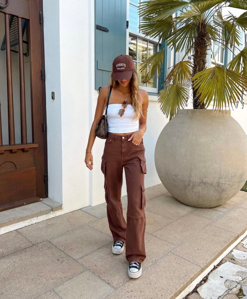 An outfit with cargo pants.