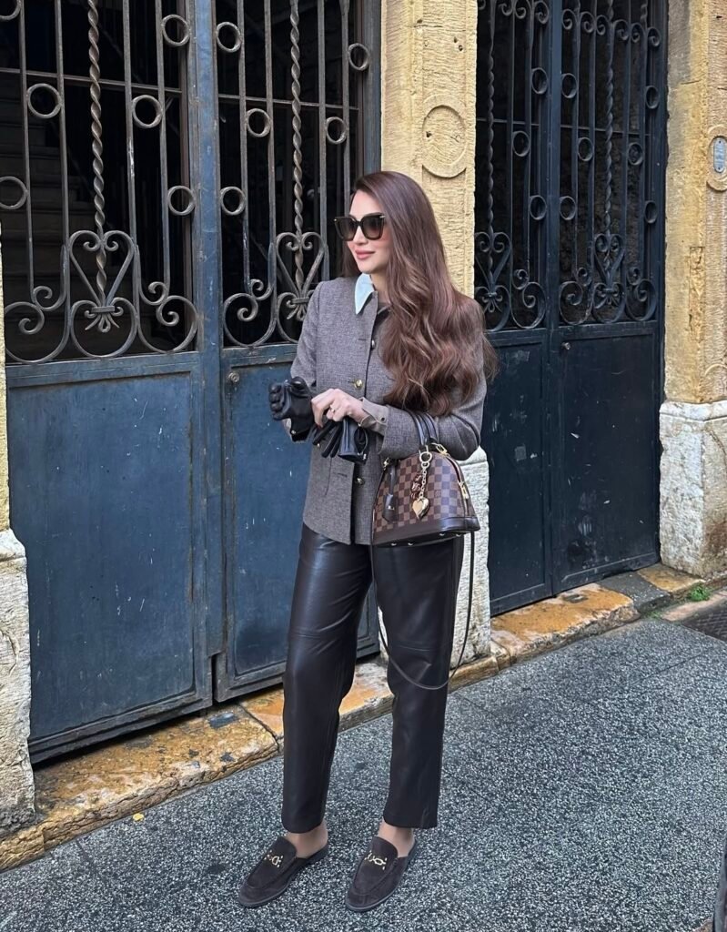 A leather pants outfit.