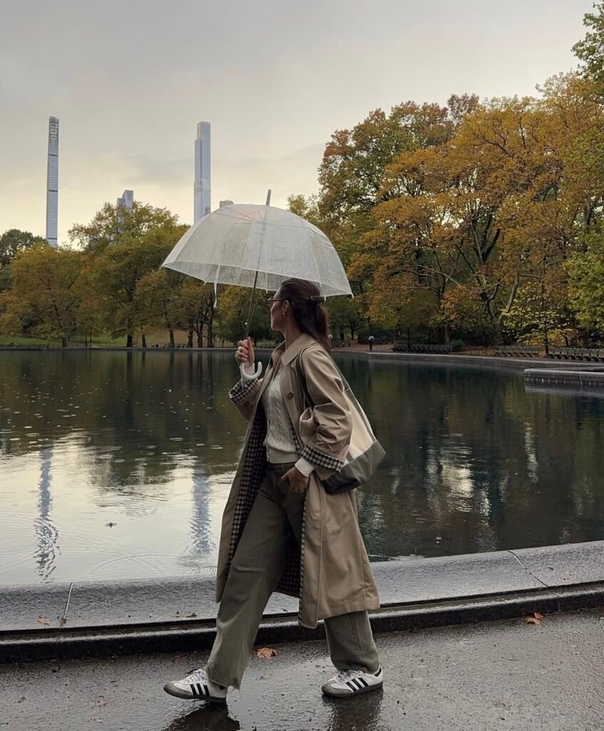A rainy day outfit.