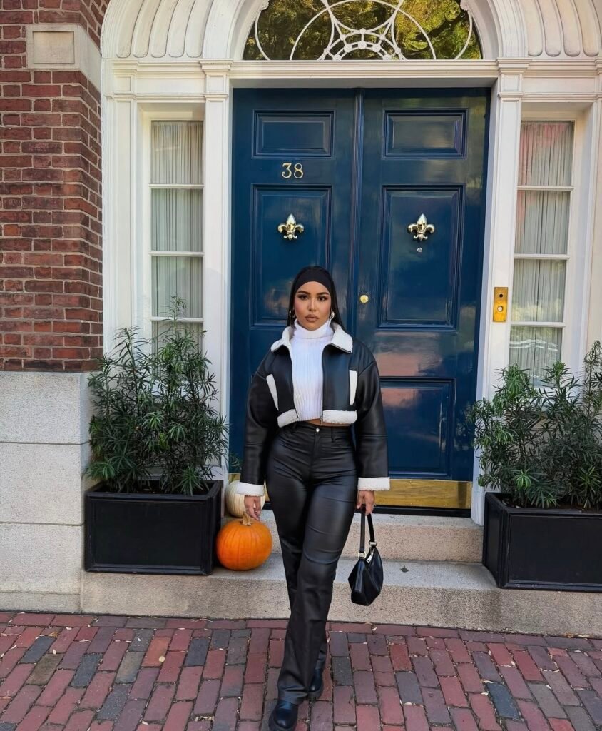 A leather pants outfit.