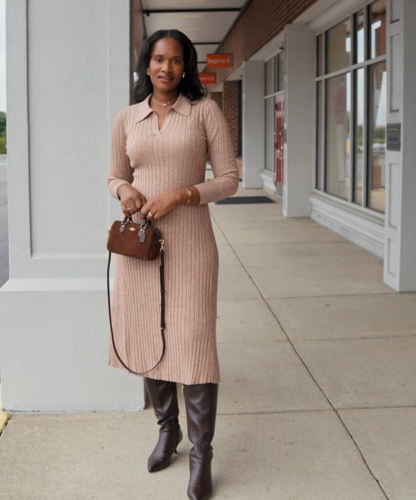 A long dress outfit.