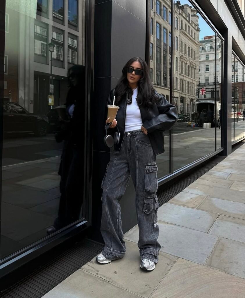 An outfit with cargo pants.