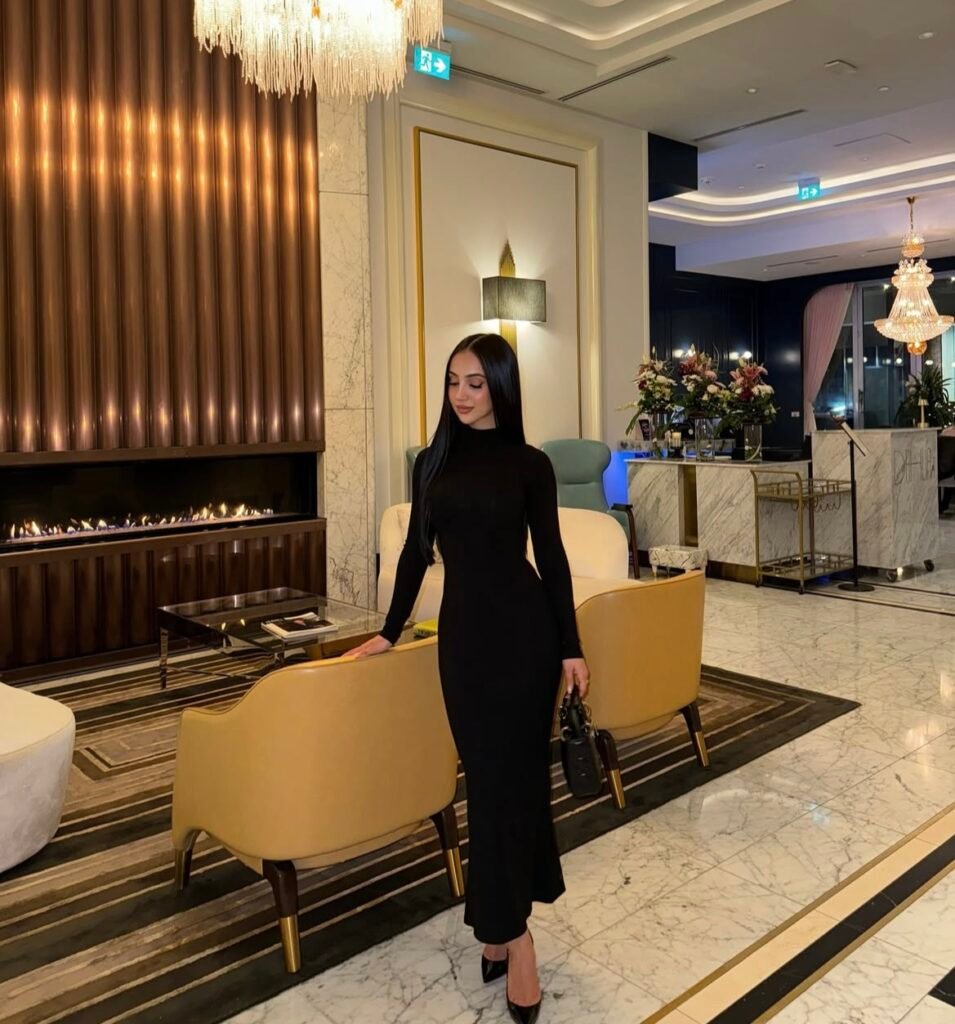 A black dress outfit.