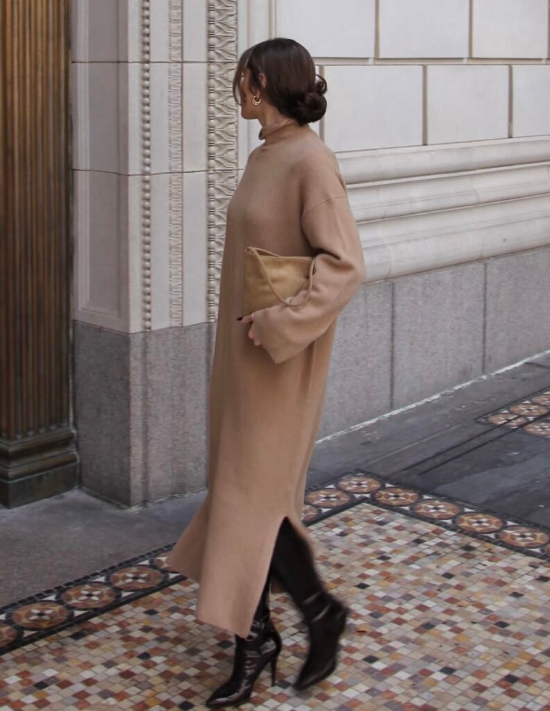 A long dress outfit.