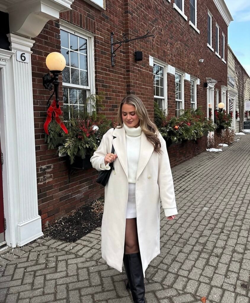 An outfit with knee-high boots.