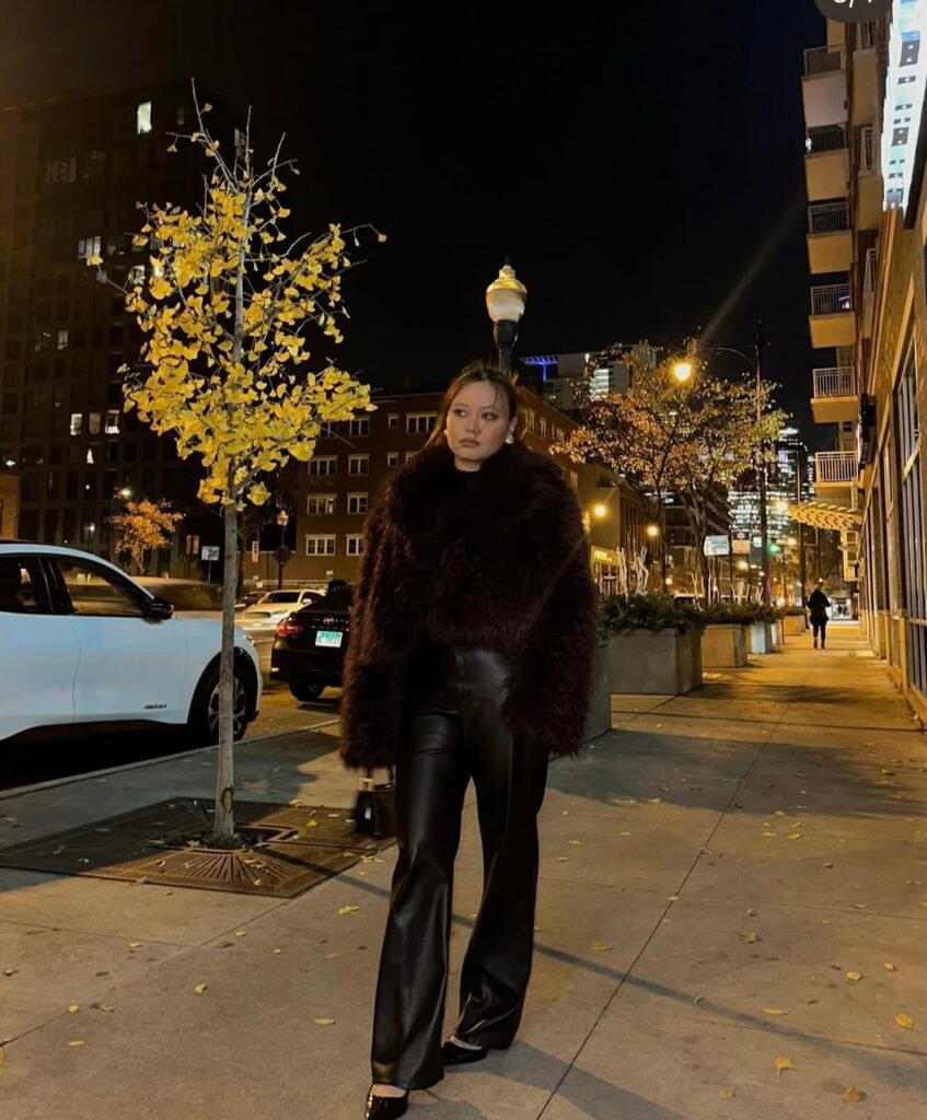 A leather pants outfit.