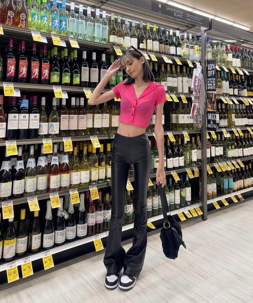 A leather pants outfit.