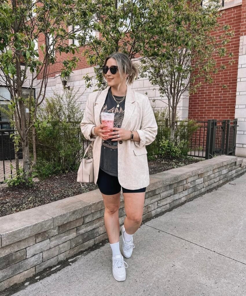 A biker shorts outfit.